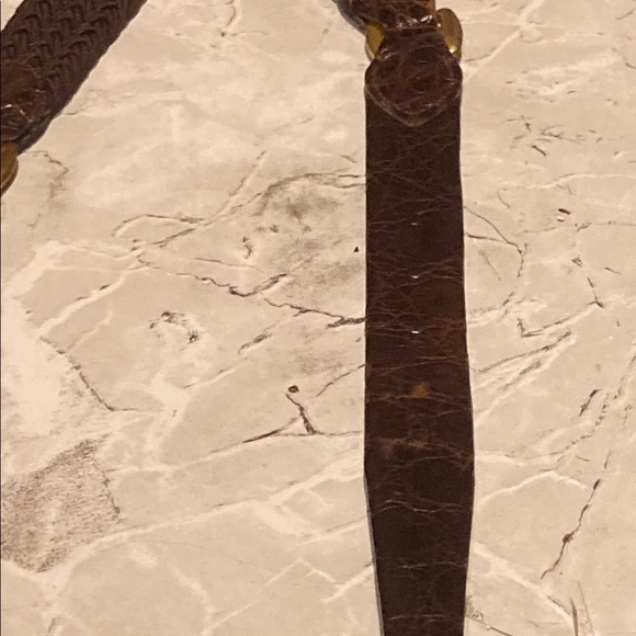 Vintage Genuine Alligator On Cowhide Belt 36 Classic - Picture 2 of 10